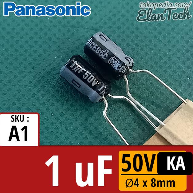 Elco 1uF 50V Panasonic KA 1 uF 4x8mm Kapasitor Capacitor Elan73c Diminati Banget
