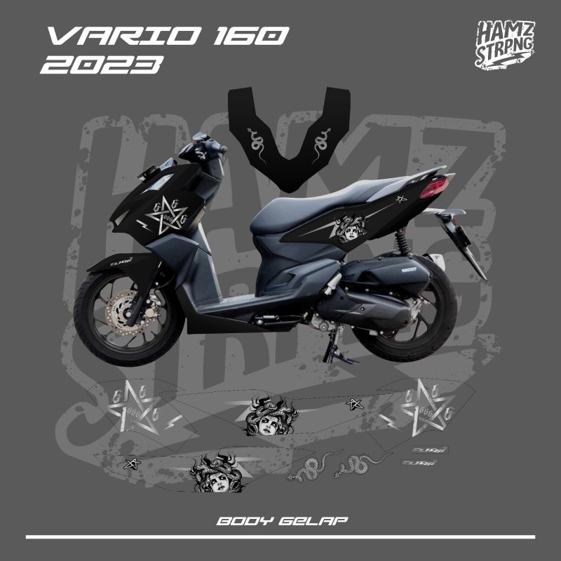 Striping Transparan Vario 160 satanic medusa 666 fyp