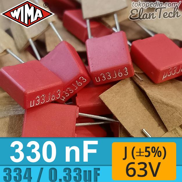Wima 330nF / 334 / 0.33uF J 63V Capacitor Kapasitor Elan73c Kualitas Baik