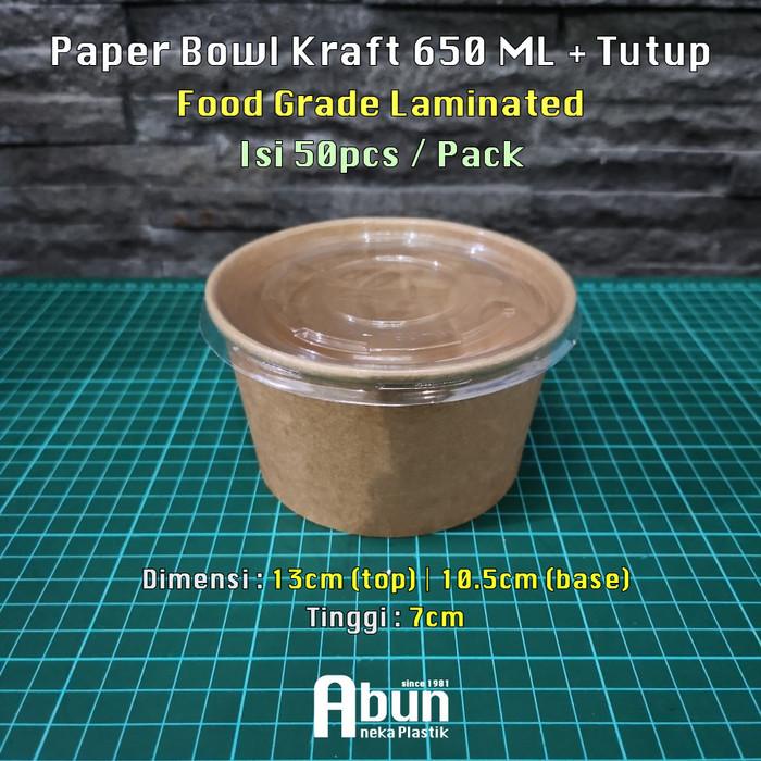 Best Seller Paper Bowl Kraft 650 Ml Isi 50Pcs
