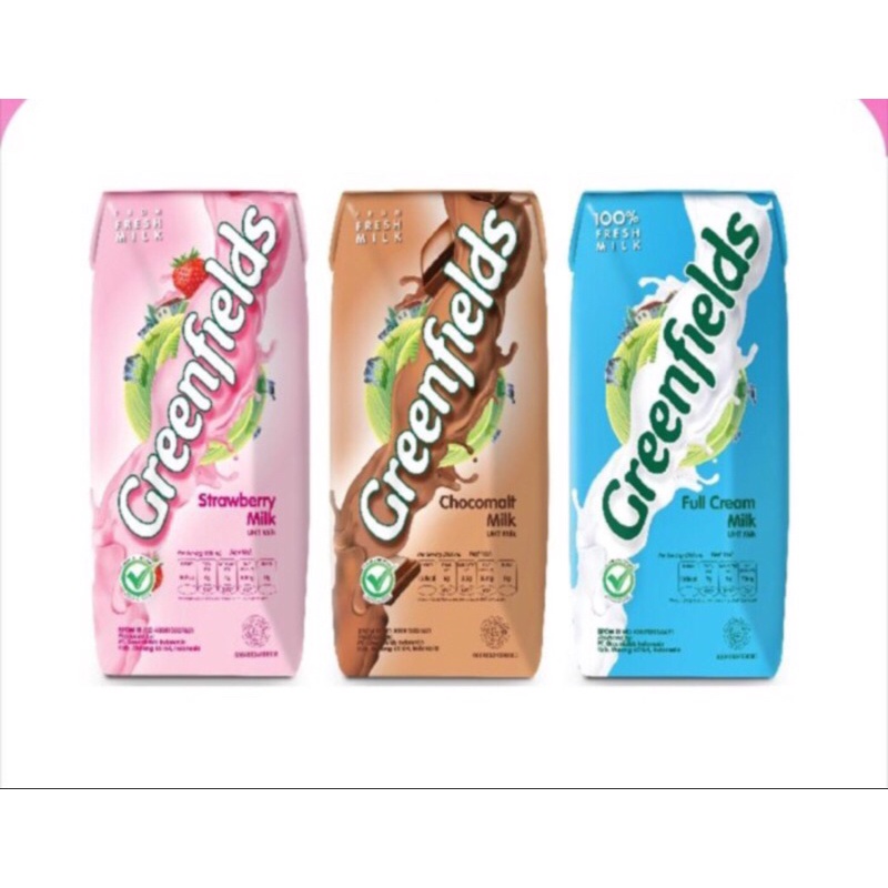 Greenfields Strawberry Milk 250ml Susu UHT stroberi susu segar cair