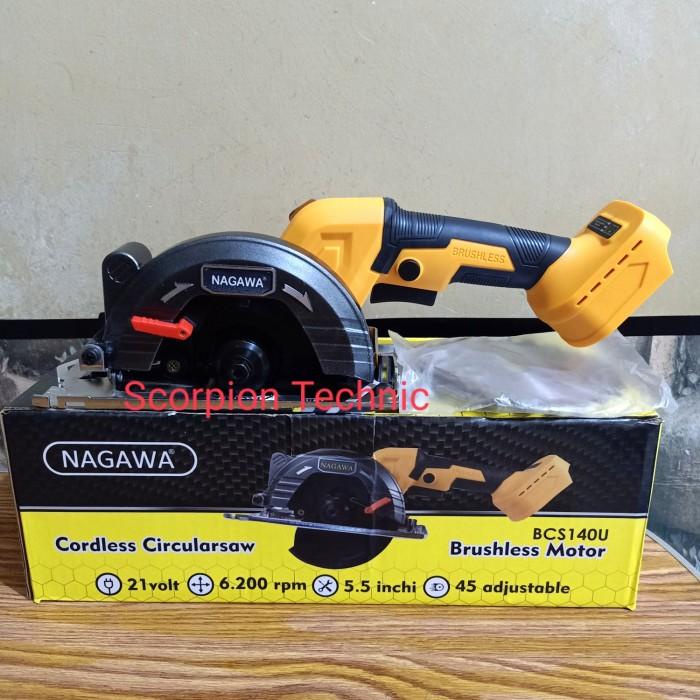 Terlaris Mesin Gergaji Kayu Circular Saw Cordless Nagawa Bcs140U 5,5" 140Mm
