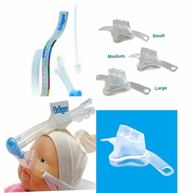 Baby Flow Neo Mask Drager S-L-M Set Nasal CPAP Consumables Mask Bayi