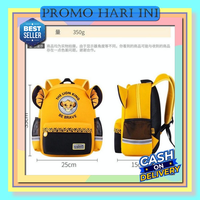 Tas Ransel Casual Anak Laki-Laki Backpack Sekolah Perempuan Unisex Orange Motif Loreng Tiger Cjr Tas