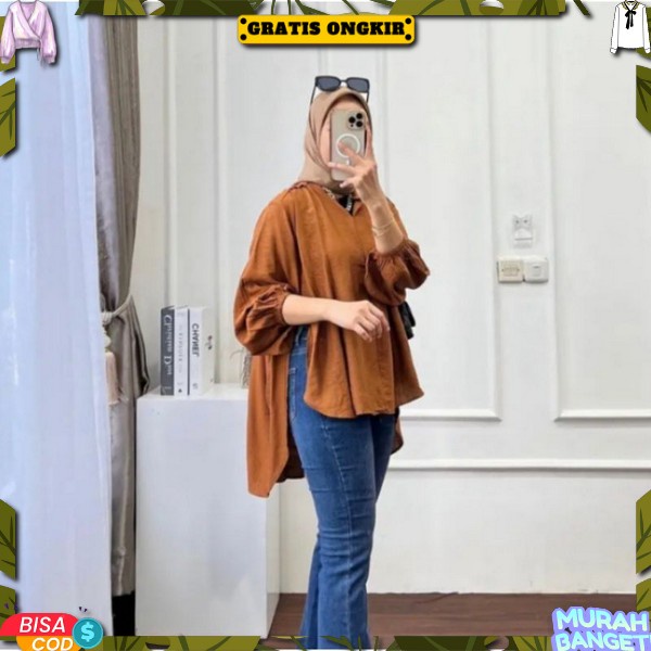 Termurah Bisa Cod Bayar Ditempat Atasqn Cewe Viral Kemeja Shimmer Blouse Wanita Keren Top Shimer Per