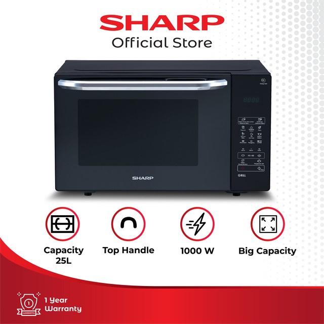 SHARP MICROWAVE OVEN R-735MT-K:Hitam SHARP INDONESIA OFFICIAL STORE