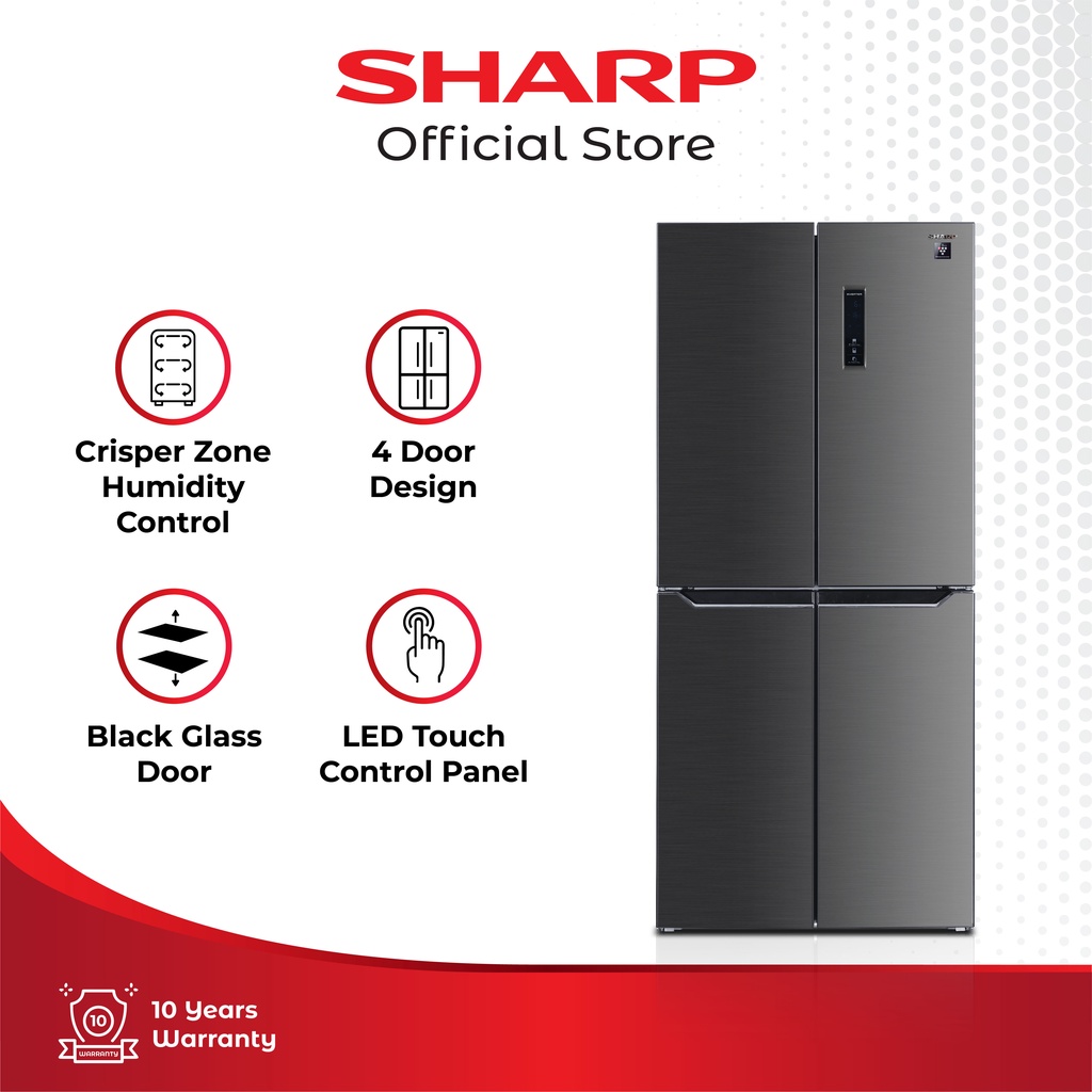Refrigerator 4 Door Side by Side QUEEN COMPACT SERIES SJ-IF50PM-DS SHARP OFFICIAL STORE