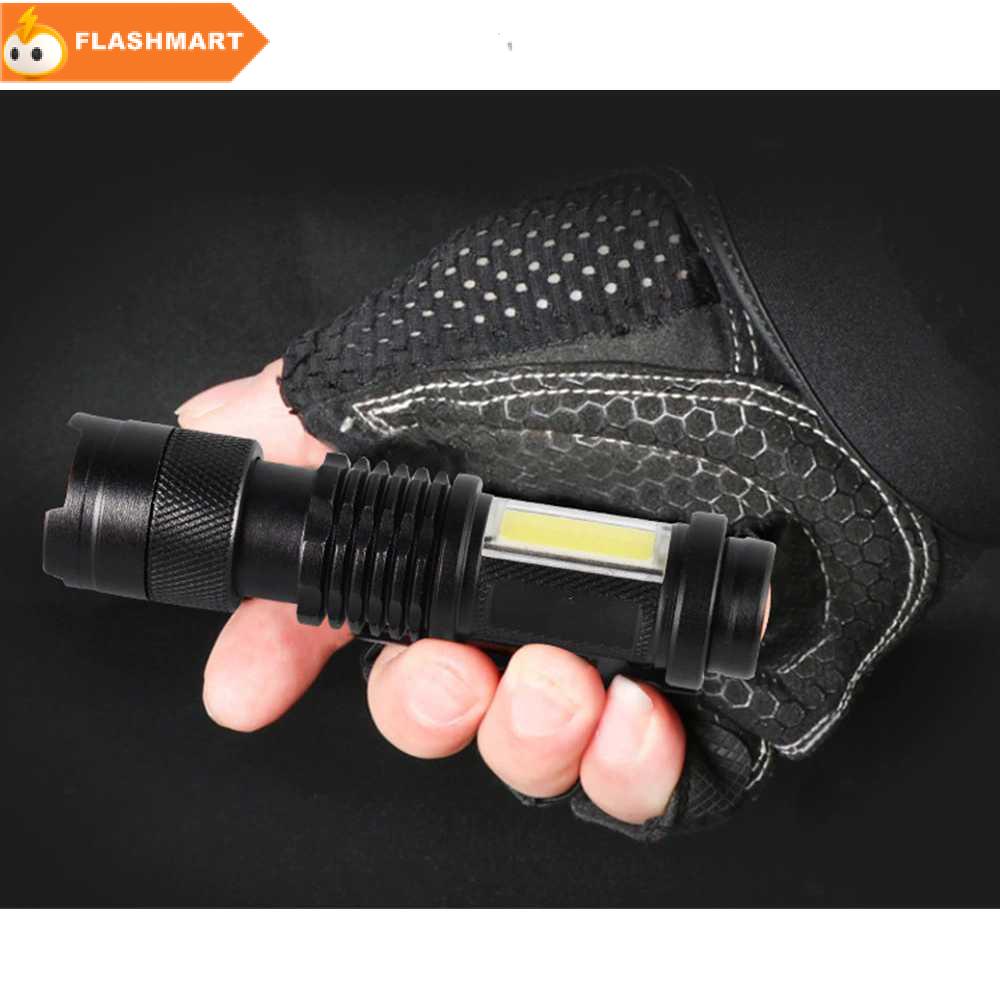 FLASHMART Senter LED Mini Flashlight USB Rechargerable XPE + COB - S-002