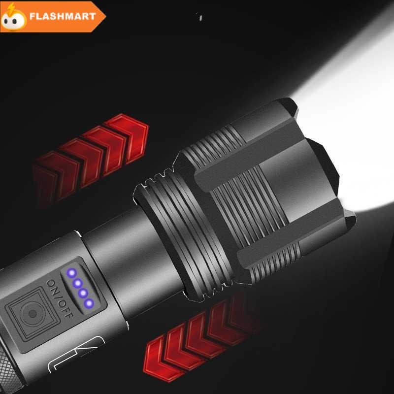 FLASHMART Senter LED Tactical Flashlight Zoomable Head XHP70 400 Lumens - P7