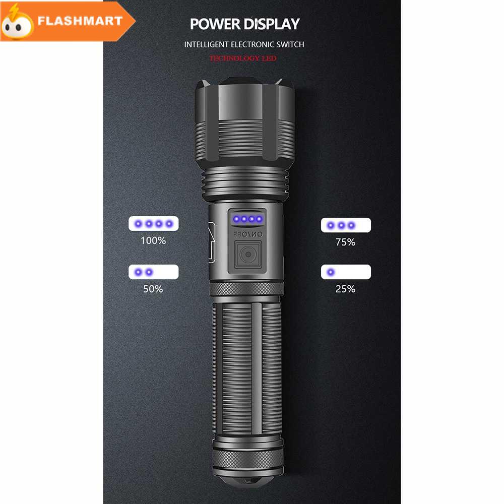 FLASHMART Senter LED Tactical Flashlight Zoomable Head XHP70 400 Lumens - P7