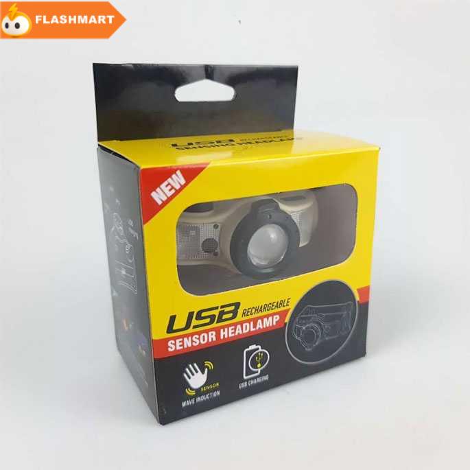 FLASHMART HLL Headlamp Flashlight Senter LED Kepala Rechargeable Sensor - T103