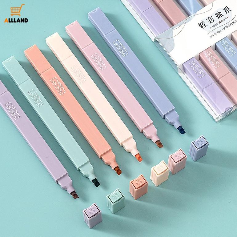 

6Pcs / Set Stabilo Highlighter Dua Sisi Warna Permen Pastel