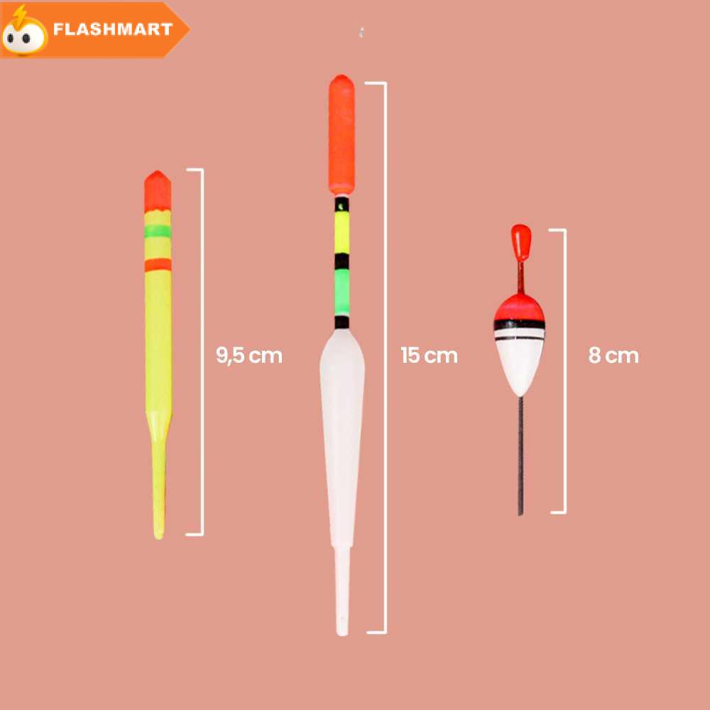 FLASHMART Go Fishing Kumbul Pancing Vertical Fishing Floats Bait 15 PCS - P0015