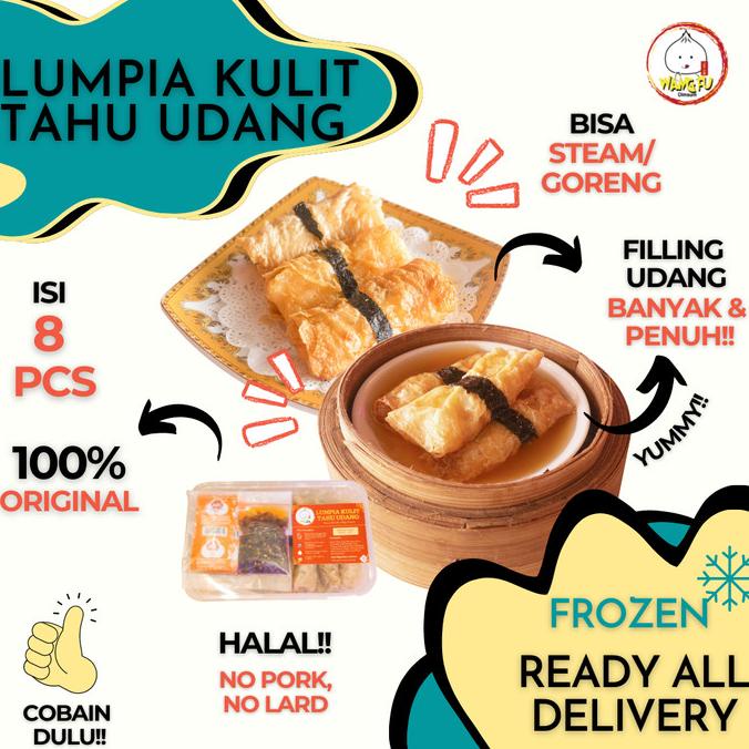 

Lumpia Udang Kulit Tahu FROZEN Dimsum WANGFU HALAL/Beancurd Springroll