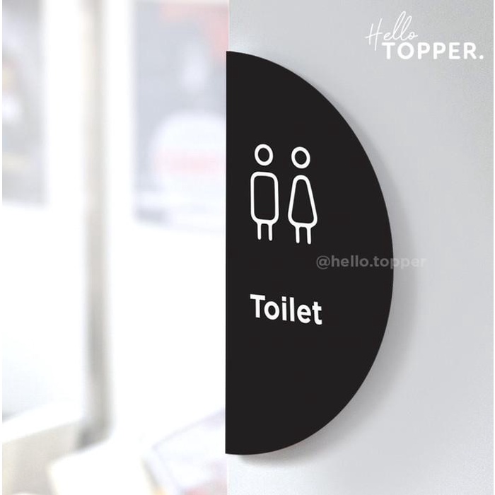 

Terlaris Sign Board Akrilik Half Round Papan Tanda Acrylic Signage Toilet