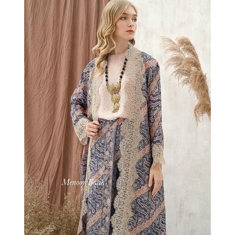LACE OUTER AND KULOT SET PREMIUM QUALITY - BATIK WANITA - SEMI SUTRA