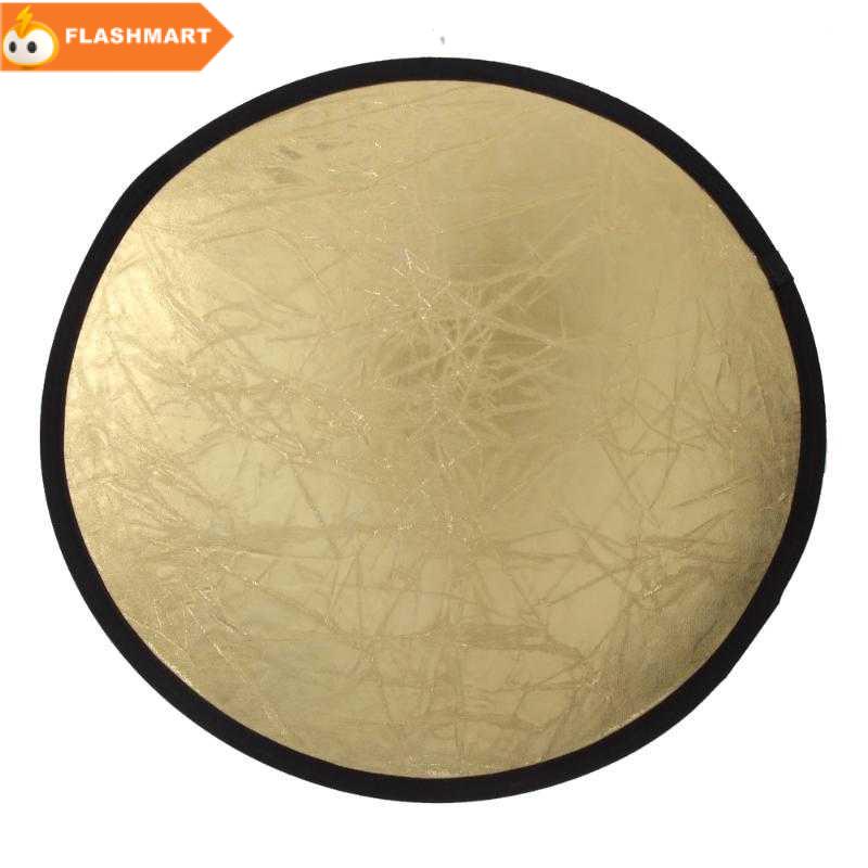 FLASHMART TaffSTUDIO Round Reflektor Cahaya Foto 2 in 1 Gold Silver - YE-R110