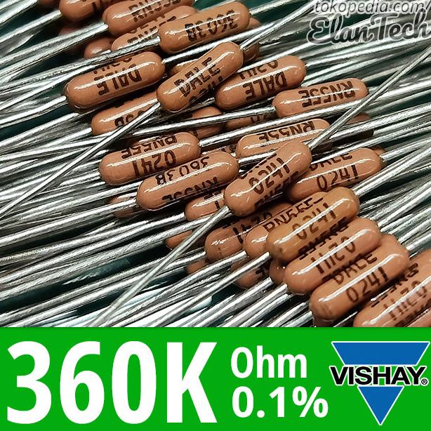 Resistor 360k 0.1% Vishay Dale RN55E 0.25W 360 Kilo Ohm Elan73c Murah