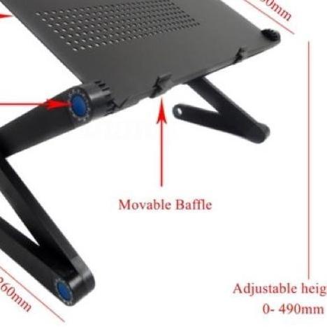 Meja Laptop Lipat Portable Aluminium Folding Computer Table Fan Hokiworid