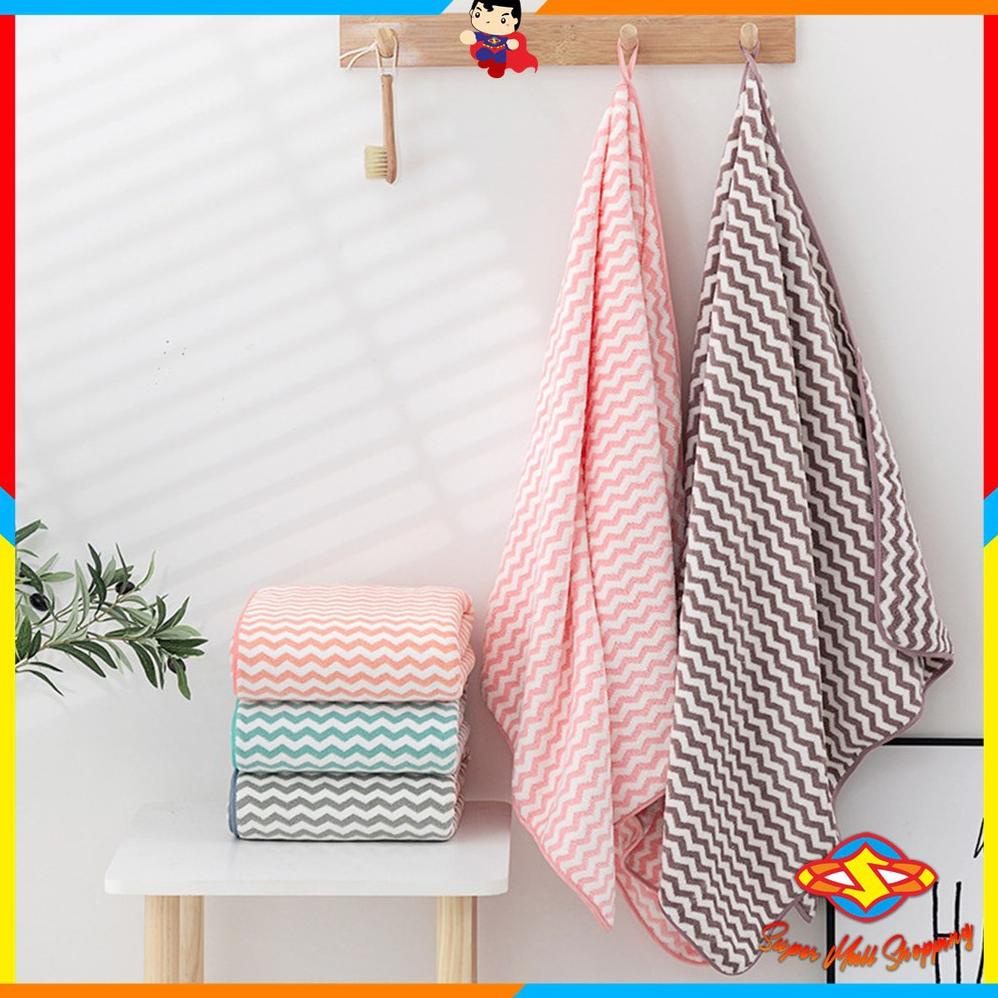 SMS Handuk Mandi Dewasa Microfiber Motif Zigzag Wearable Towel Handuk Mandi Dewasa Gerigi Murah Impo