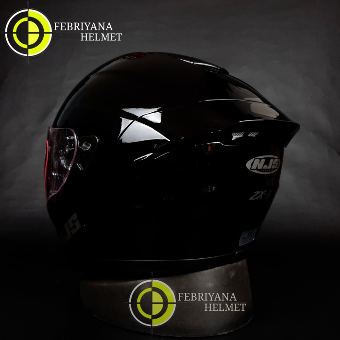 CUCI GUDANG HELM NJS ZX1 SOLID BLACK GLOSSY FULL FACE NJS ZX-1