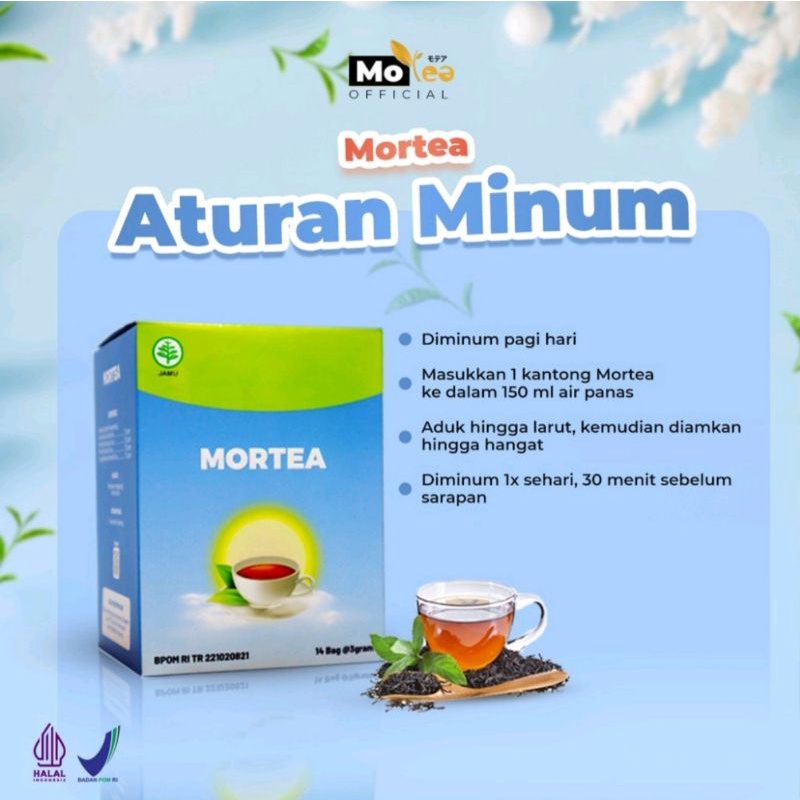 Teh Motea Pelangsing Alami Japanese Diet &amp; Detox Halal &amp; Garansi 100%(Paket 2 box Siang dan Malam)