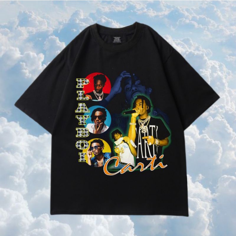 T SHIRT PLAYBOI CARTI BOOTLEG RAP TEE - KAOS BAJU RAPPER TERMURAH