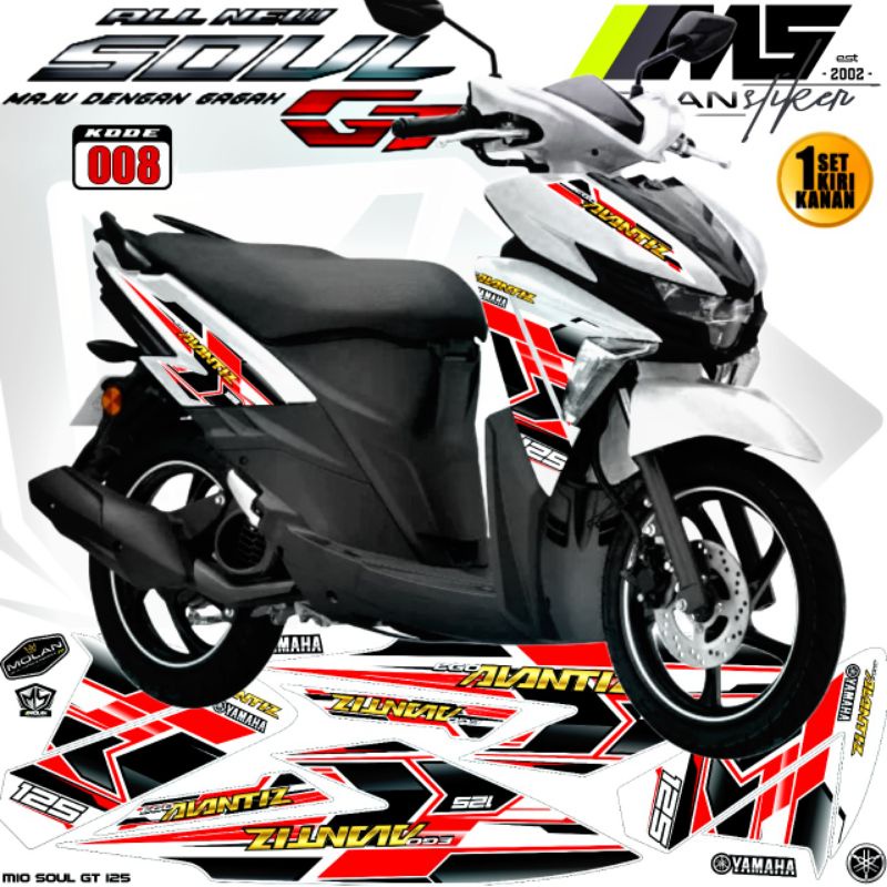 Decal Sticker Striping Variasi Mio Soul Gt 125 2015-2023 New Yamaha Mio Soul Gt 125 Led Yamaha Ego A