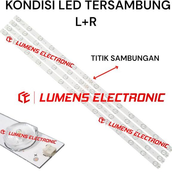 BACKLIGHT TV LED POLYTRON 40 INC PLD 40T851 PLD40T851 LAMPU BL 7K 3V 7KANCING LED 3 VOLT 8 STRIP BAT