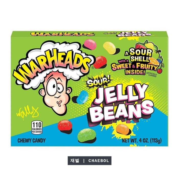

Warheads Sour Jelly Beans / Permen Jelly Asam 113 gr