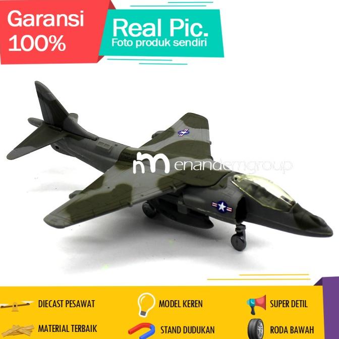 Newray Diecast Miniatur Mainan Pesawat Tempur Av-8B Harrier