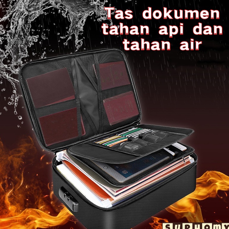 TERMURAH tas penyimpan dokumen tas dokumen F4 tas dokumen besar tas dokumen tahan api dan air tempat