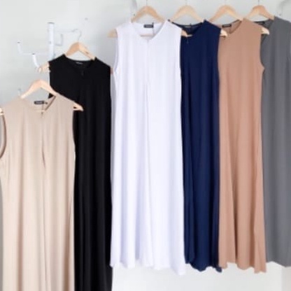 ➠f7 Grosir➼ Inner premium dalaman maxi dress tanpa lengan size M-L-XL-XXL / inner dress span wanita 