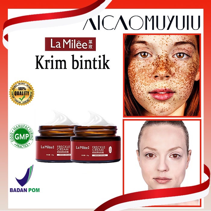 30g Krim bintik La Milee  yang mudah digunakan dirancang untuk menghilangkan chloasma, flek, flek hitam, bintik, jerawat di wajah, dan membersihkan noda di wajah secara mendalam tanpa melukai kulit.