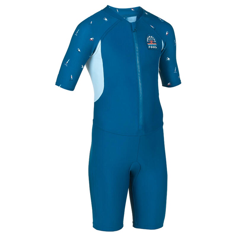 Decathlon NABAIJI Baju Renang Anak Laki-laki Lengan Pendek Shorty 100 Navy Blue/Biru - 8772634