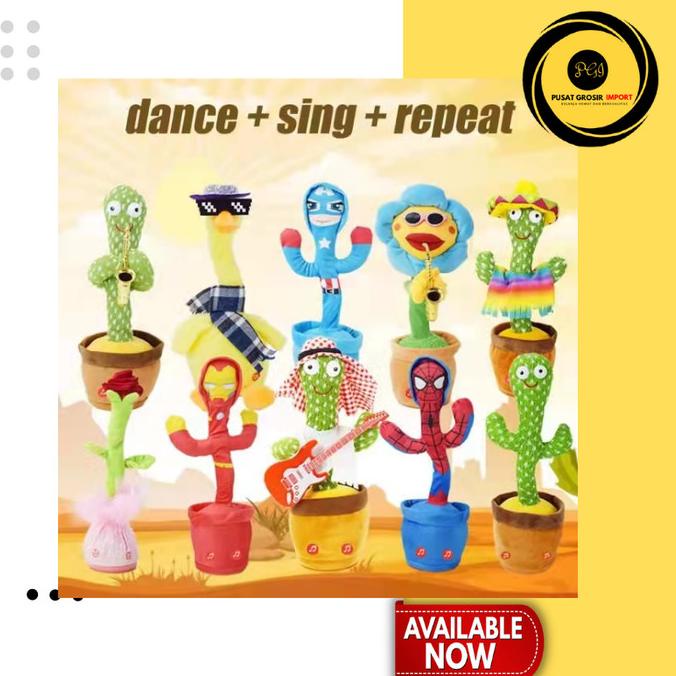 (PG) Mainan Boneka Kaktus Elektrik Kaktus Goyang Menari Joged