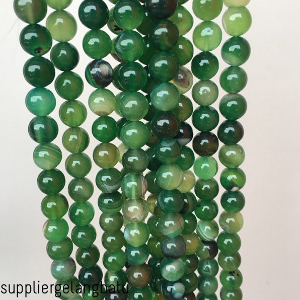 ✓ supplier bahan batu giok green jade akik hijau alam 8mm gelang kalung