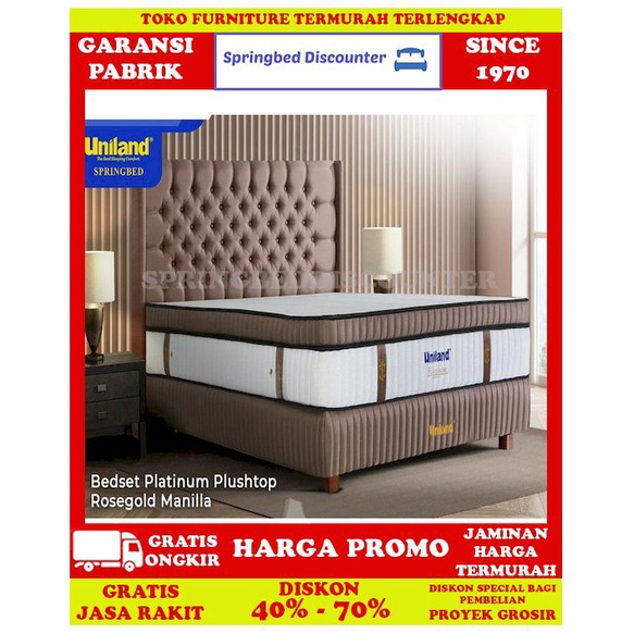 Springbed UNILAND PLATIUM ptop MEGAN ROSEGOLDMANILA 100x200 Kasur Saja