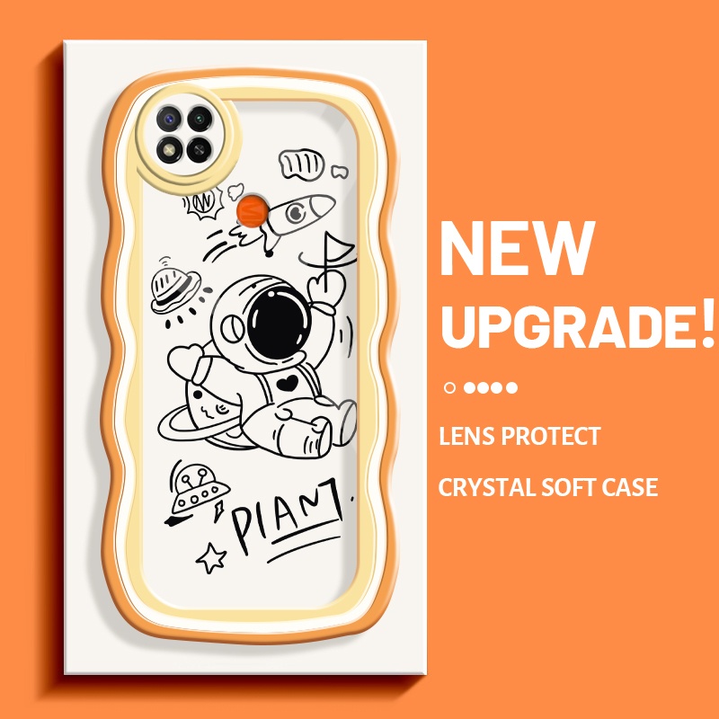 Casing Ponsel untuk Xiaomi Redmi 9C NFC Redmi 8 9A 10C 8A 9T Case ponsel pola astronot HP karet desa