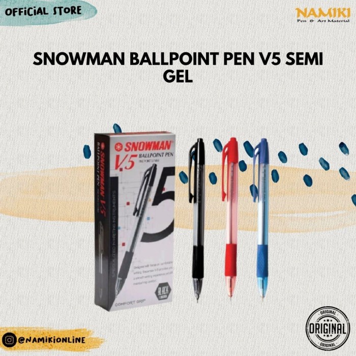 

Snowman Ballpoint Pen V5 Semi Gel