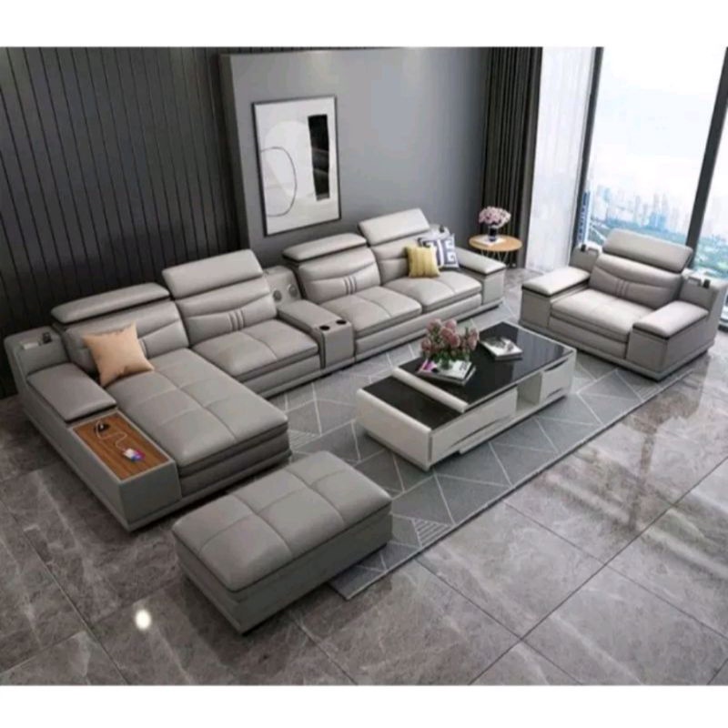 Set Sofa Kulit Letter L Sofa Minimalis Sofa Ruang Tamu Minimalis Furniture Modern