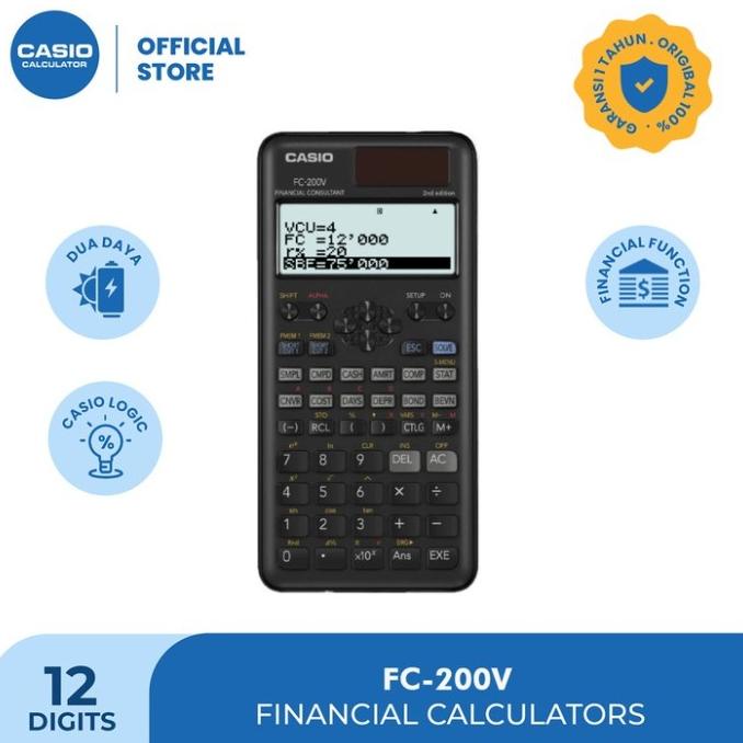 

Kalkulator Finansial Keuangan CASIO FC-200V Financial Calculator 200 V
