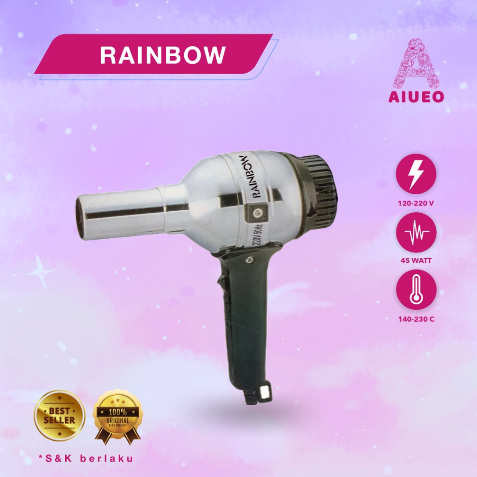 [KODE 0SFKU] AIUEO | Hair Dryer Murah Rainbow Alat Pengering Rambut 350 Watt Hairdryer Anjing Kucing Low Watt Kecil Murah