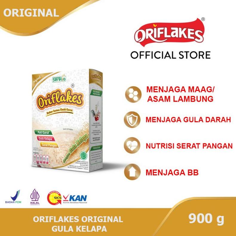 

Oriflakes sereal umbi garut solusi asam Lambung 900 gram-rasa original Best Seller