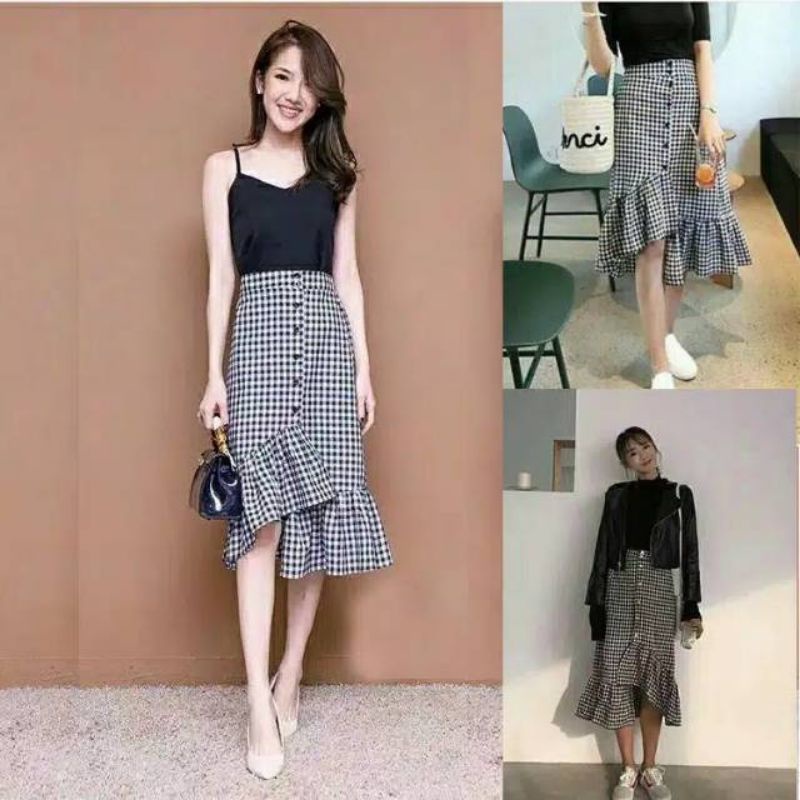 ROK ZARA/KATUN KOTAK BEST SELLER/ ROK PANJANG/ KATUN KOTAK IMPORT TARTAN PLISKET /Knit Kekinian Dewa