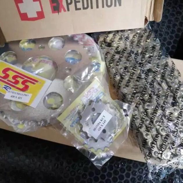 GIR SET KLX 150 GEAR KLX D TRACKER SSS RANTAI EXPEDITION REAL