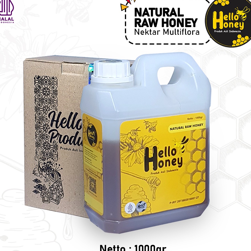 

Discount ✔️ Hello Honey - Madu Asli Murni 1000 Gram - Natural Raw Honey
