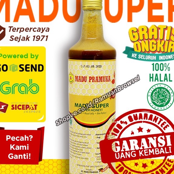 

Termurah ✔️ Madu Super Pramuka 650ml (Madu + Pollen + Royal Jelly) Alami