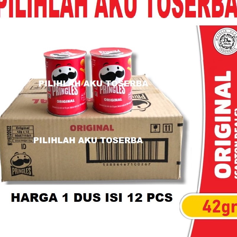 

Termurah | FG2 | Pringles ORIGINAL Keripik Kentang 42 gr - ( HARGA 1 DUS isi 12 )