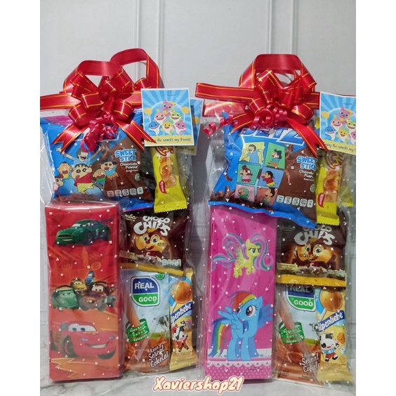 

Free Ongkir/ Paket snack ulang tahun MURAH + Tempat Pensil karakter + Free card / Goodie bag